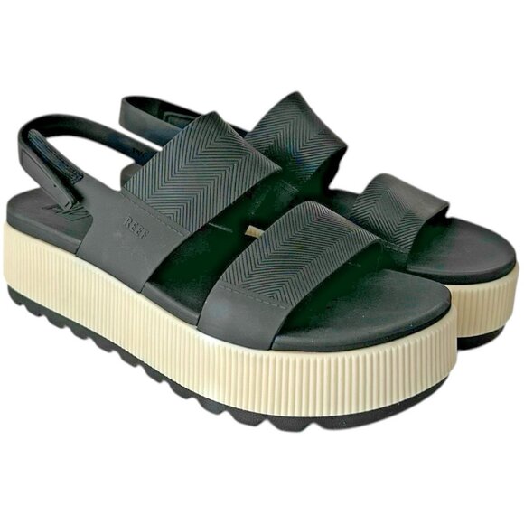 Reef Sandal Women 11 Water Vista High black platform beach comfy water-friendly